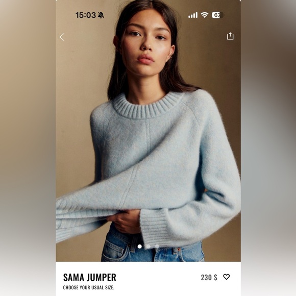 Sezane Sweaters - Sezane Sama Light Blue Jumper